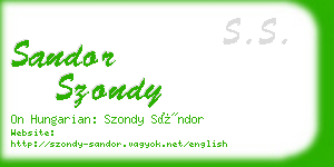 sandor szondy business card